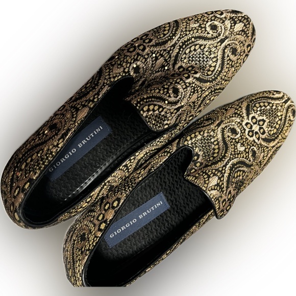 Giorgio Brutini Men\'s Black Gold Cabal Loafer SIZE USM 12 (MB2) main image 6